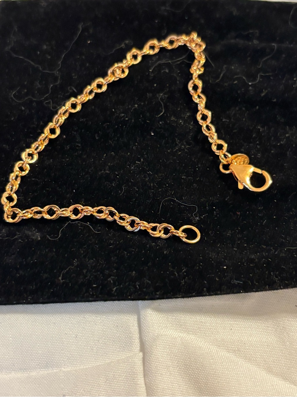 Milor Italy Gold Tone Bronze Double Rolo Chain Lnk Bracelet 8 In Oversized Clasp